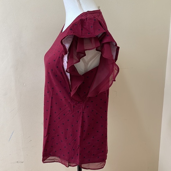 Style & Co Coral Dot Top - Picture 2 of 7